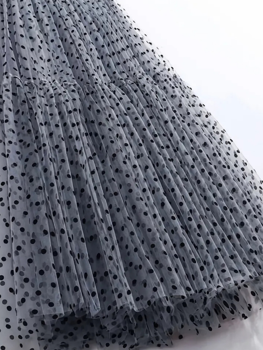 Polka Dot Skirt - Gray with Black Dots - Picture 5 of 5
